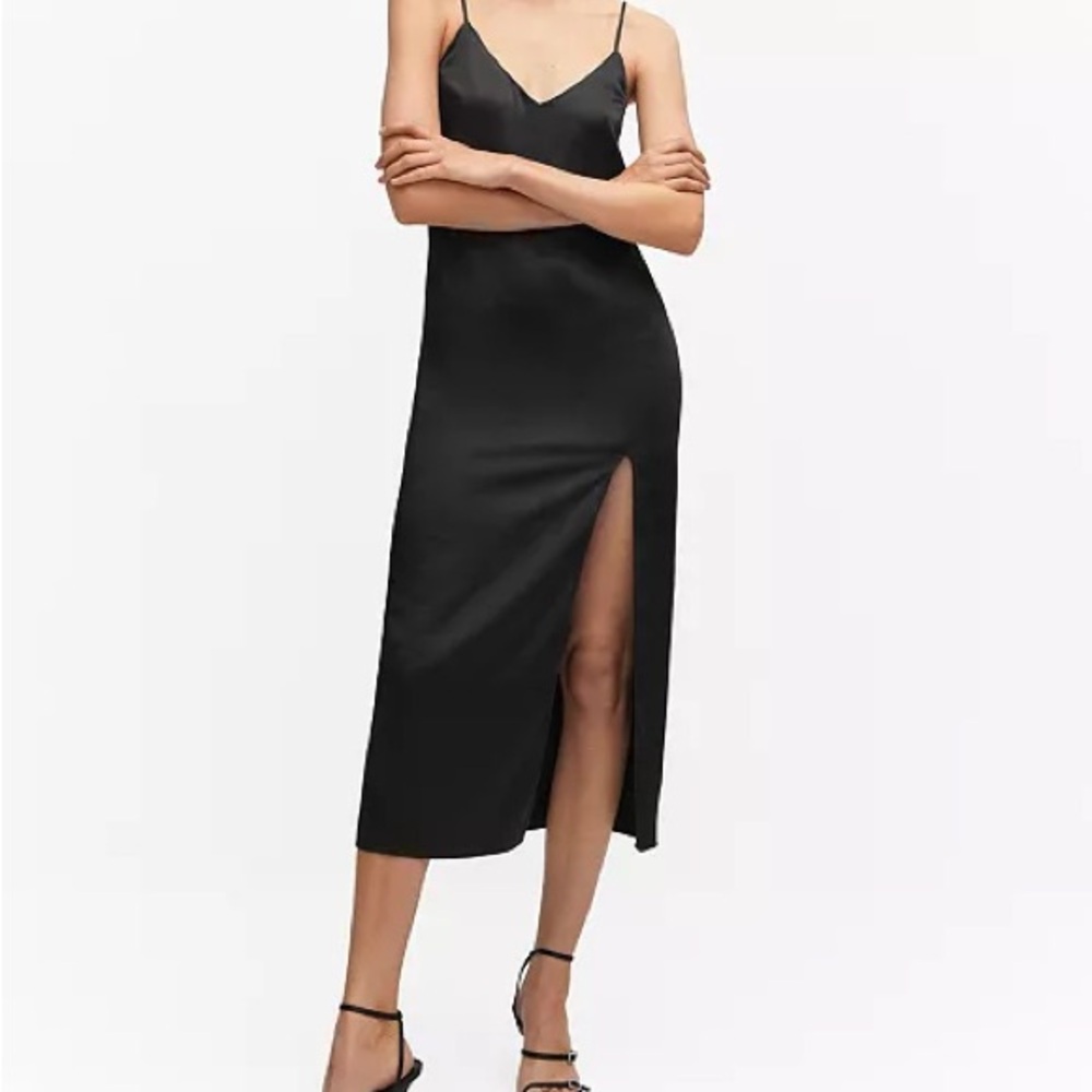 Mango Black Slip Dress